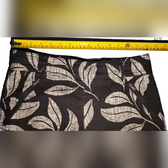 Anthropologie Cartonnier Charlie Trouser Women's Pants Size 2 Blk and White Leaf - Picture 5 of 8